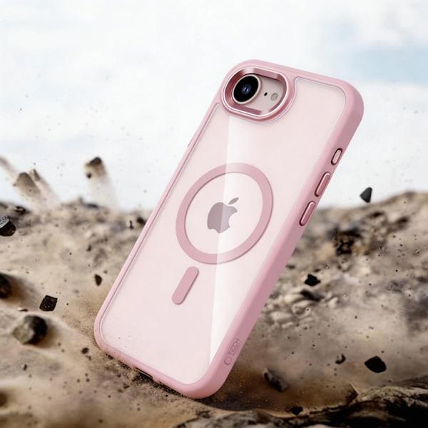 Tech-Protect Mobilskal För iPhone 16e/17e Magsafe Magmat - Rosa/Clear Rosa
