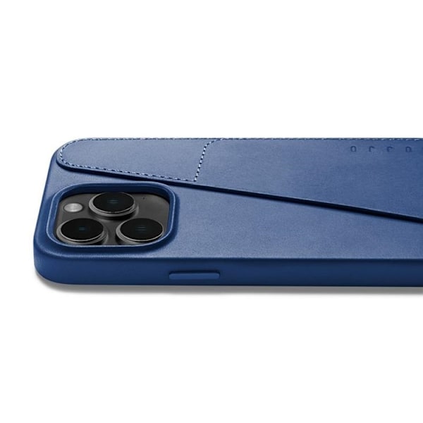 Mujjo iPhone 14 Pro Max Skal Korthållare Full Läder - Monacoblå