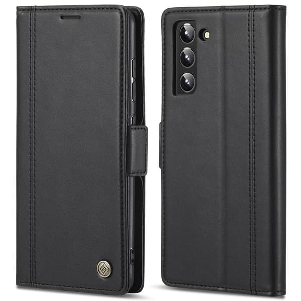 LC.IMEEKE Samsung Galaxy S22 Plånboksfodral Konstläder - Svart