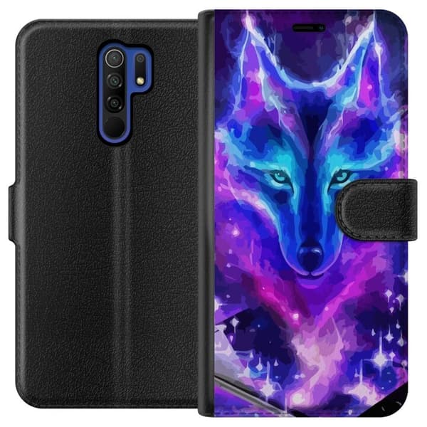 Pung Taske til Xiaomi Redmi 9 med Neon Wolf