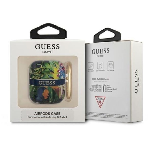 Guess AirPods Skal Flower Strap Collection - Sininen