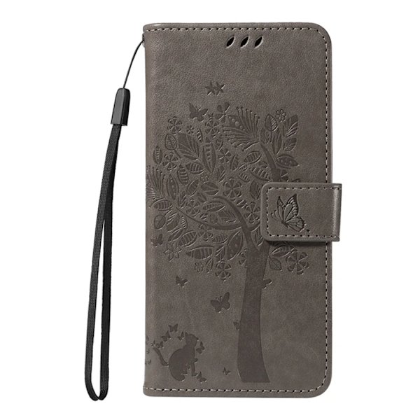 iPhone Air Konstläder Plånboksfodral Tree Pattern - Grå Grå