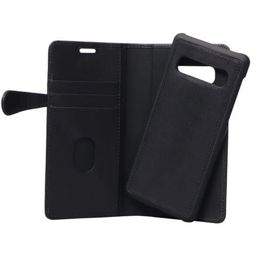 BUFFALO Ægte Læder Pung Taske til Samsung S10+ - Sort Black