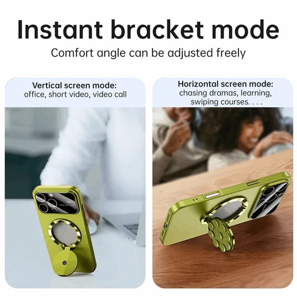 Mobilskal till iPhone 15 Pro Max Magsafe Sugkopphållare Kickstand - Grön Grön