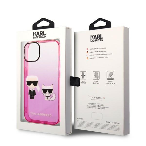 Karl Lagerfeld iPhone 14 Plus -kuori Gradient Ikonik Karl & Choupe