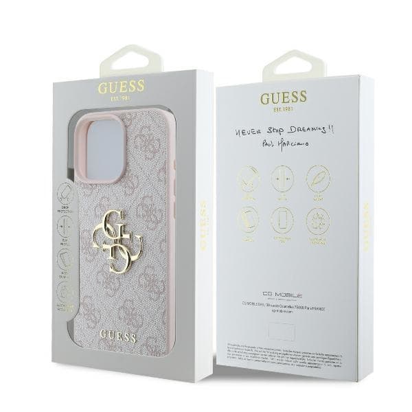 Guess Mobilskal till iPhone 16 4G Big Logo - Rosa Rosa