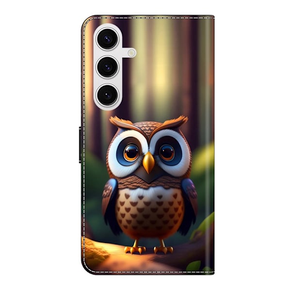 Plånboksfodral för Samsung Galaxy S26 Plus Konstläder - Brun Uggla