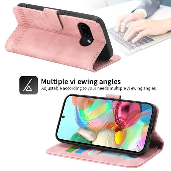 DIERFENG DF-03 Plånboksfodral för Google Pixel 9a Konstläder - Rosa