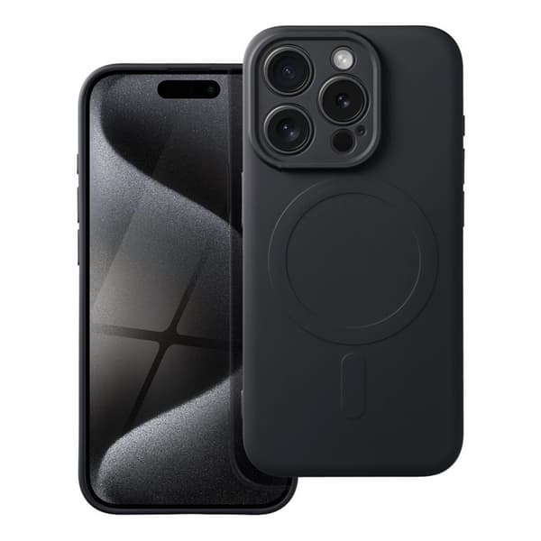 iPhone 15 Pro Mobilskal Magsafe Silikon - Sort Black