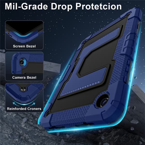 Galaxy Tab A9 Plus Skal Kickstand Med Rem Anti Drop Blå