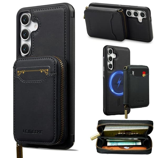 LC.IMEEKE Plånboksfodral för Samsung Galaxy S26 Plus Magnetiskt PC + TPU - Svart