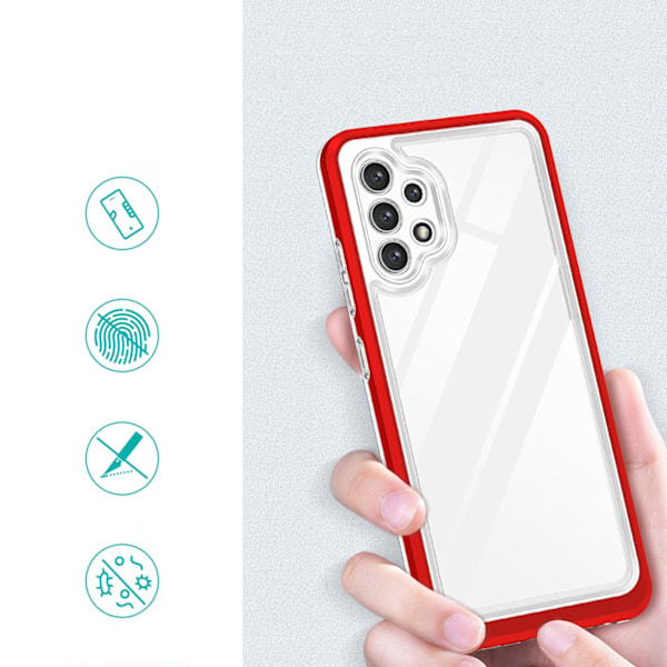Galaxy A32 5G Skal Clear 3in1 - Röd