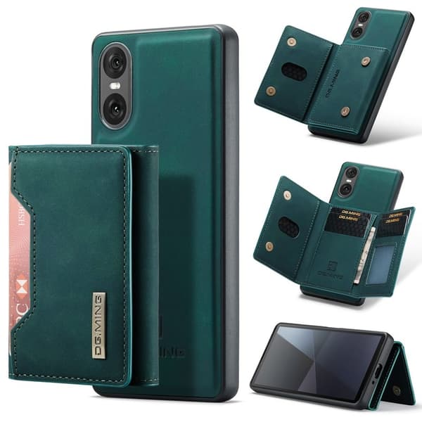 DG.MING Konstläder Plånboksfodral för Sony Xperia 10 VI - Grön