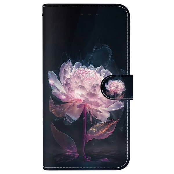 Sony Xperia 10 VII Konstläder Plånboksfodral Pattern Printing - Lila Peony Lila