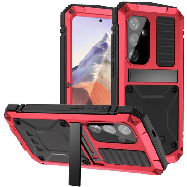 R-JUST Mobilskal till Galaxy S24 Kickstand Shockproof Röd