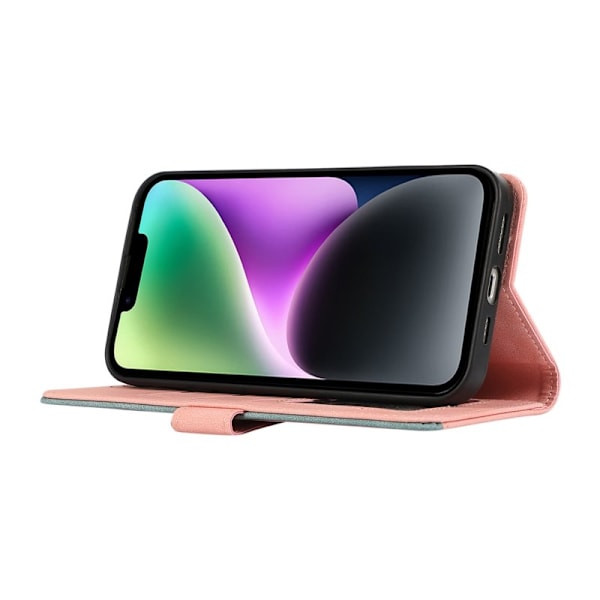ABEEL iPhone 14 Plus Plånboksfodral KonstLäder RFID-Skydd - Rosa