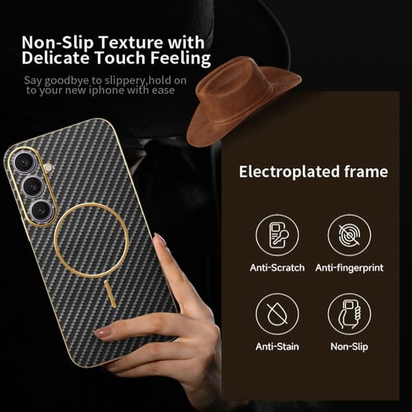 Mobilskal för Samsung Galaxy S26 Plus Karbonfiber TPU - Svart