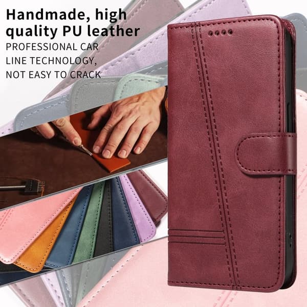 T-Shape Samsung Galaxy S26 / S26 Pro Plånboksfodral Konstläder - Vinröd