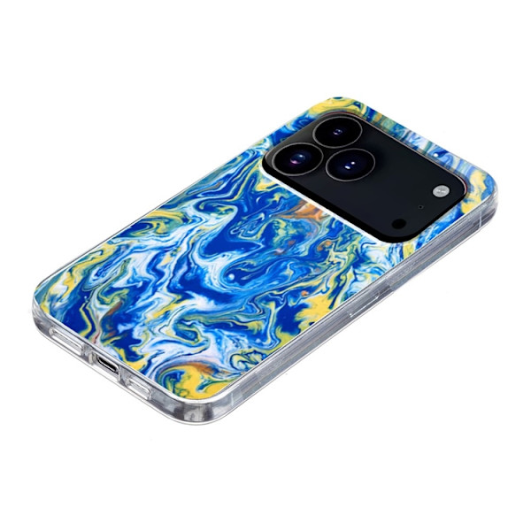 Mobilskal till iPhone 17 Pro Max Marble Pattern Printing Soft - Blå Blå