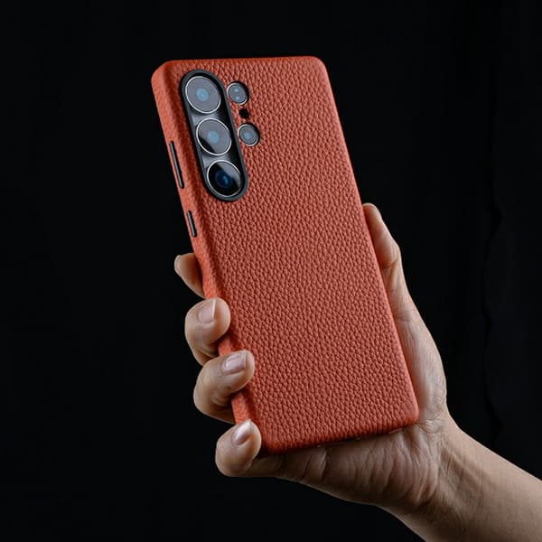 MELKCO Mobilskal till Samsung Galaxy S25 Ultra Äkta Läder + PC Röd