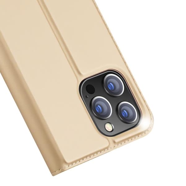 Dux Ducis iPhone 14 Pro Max Plånboksfodral Skin Series Holster - Guld Guld
