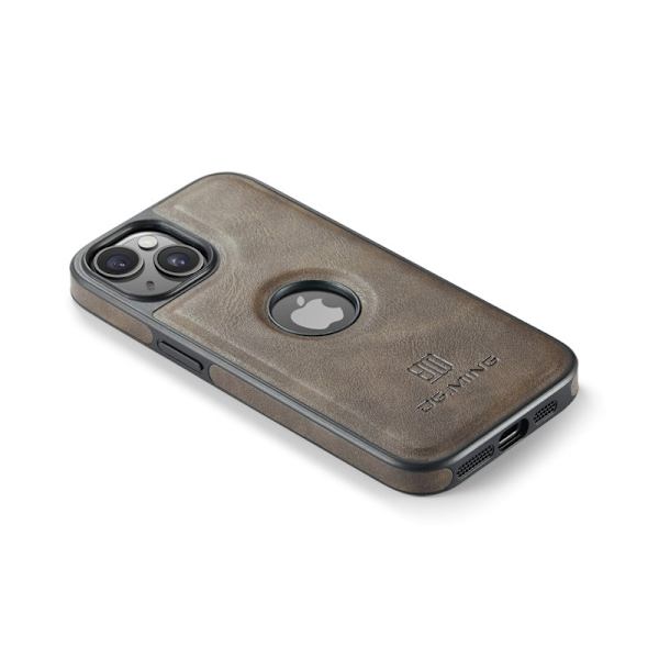 DG.MING Mobilskal till iPhone 14 Scratch-Proof Läder- Brun