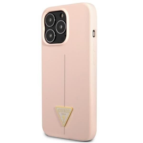 Guess iPhone 13 Pro Max Skal Silicone Triangle - Pinkki Rosa