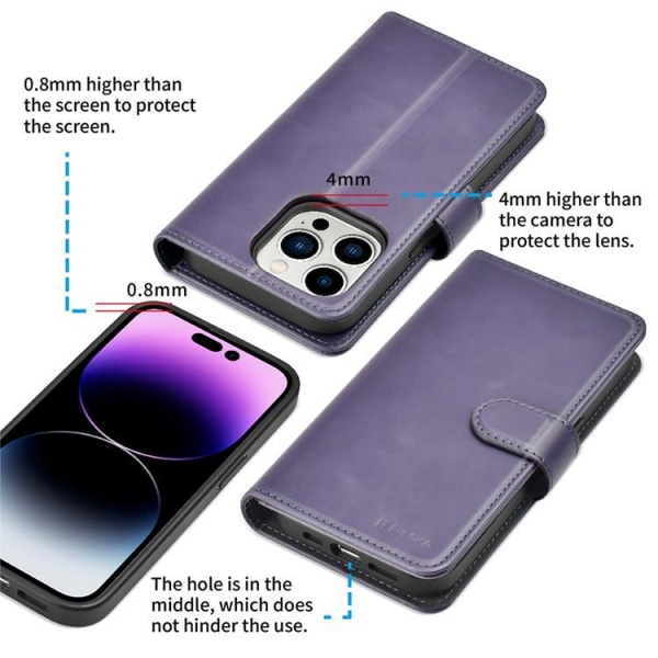 Puloka iPhone 14 Pro Max lompakkokotelo Magsafe 2in1 - violetti