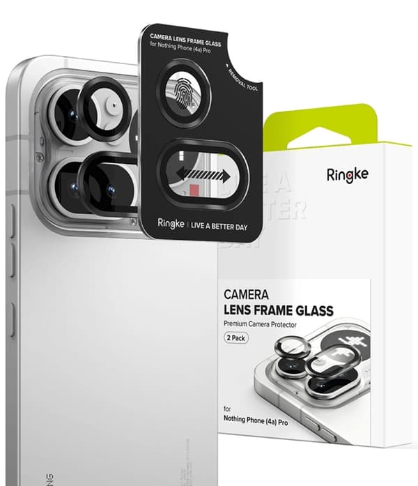 Ringke [2-Pack] Härdat glas Kameraskydd För Nothing Phone 4A Pro - Svart Svart