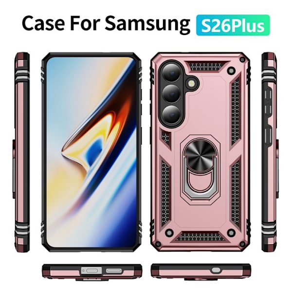 Mobilskal för Samsung Galaxy S26 Plus PC + TPU med Kickstand - Roséguld