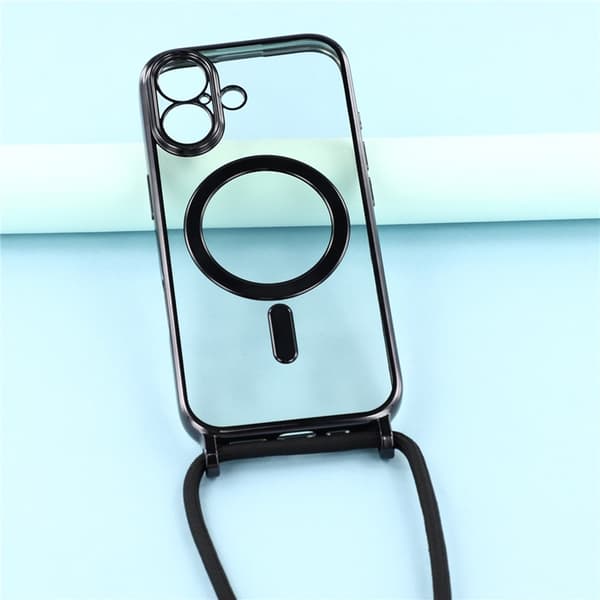 Mobilskal till iPhone 17 MagSafe Electroplating Edge TPU - Svart Svart
