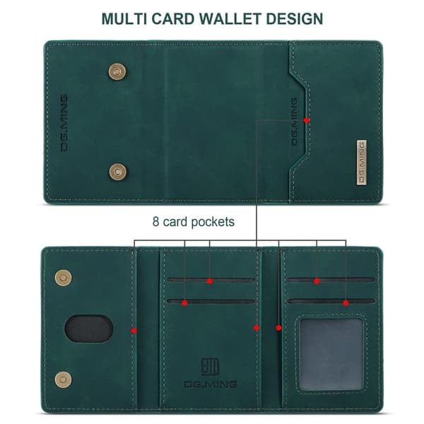DG.MING 2-in-1 Konstläder Plånboksfodral iPhone 11 6.1 tum - Grön