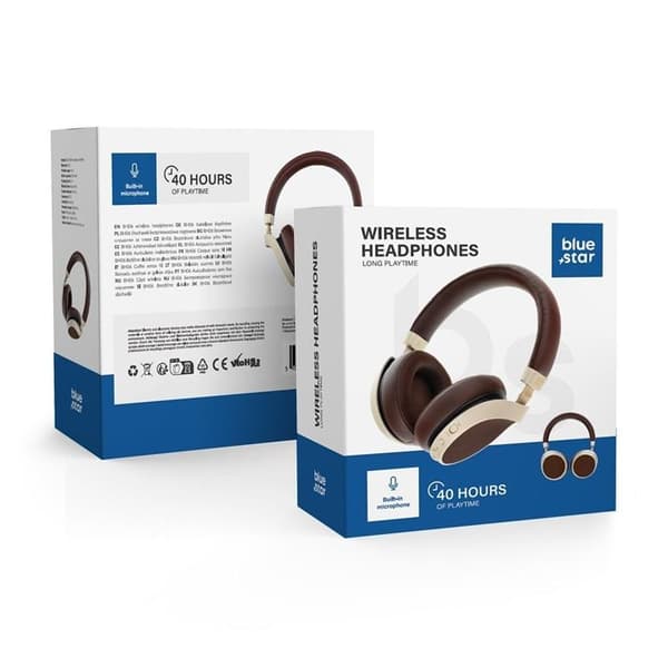 Blue Star Trådløse Over-Ear Bluetooth-hovedtelefoner - Brun Brun