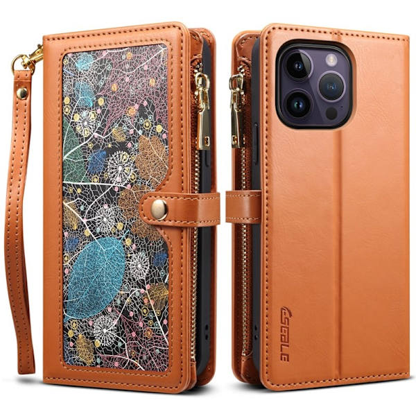 ESEBLE iPhone 16 Pro Max Plånboksfodral Konstläder - Brun