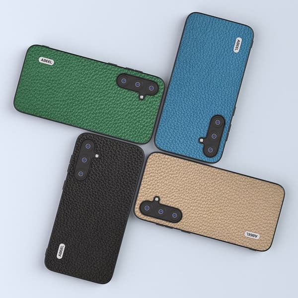 ABEEL Samsung Galaxy S23 FE Plånboksfodral Äkta Läder Blå