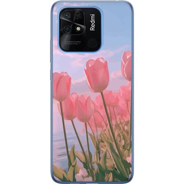 Mobilskal till Xiaomi Redmi 10C med Rosa Tulpaner