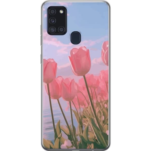 Mobilskal till Samsung Galaxy A21s med Rosa Tulpaner
