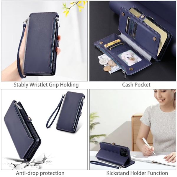 Samsung Galaxy S26 Plus Plånboksfodral TPU + Konstläder - Blå