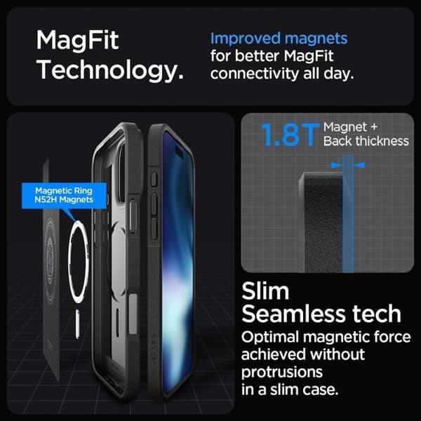 Spigen Mobilskal till iPhone 16 Pro Max Magsafe Core Armor - Matt Svart Svart