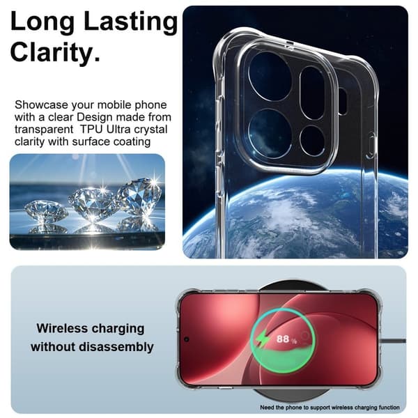 IMAK Mobilskal till Oppo Find X9 Pro 5G TPU Skydd - Vit