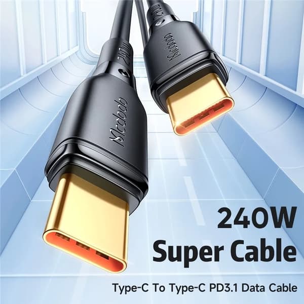 MCDODO USB-C - USB-C 240W Kabel 1.2m CA-3310 MDD PD - Svart Svart