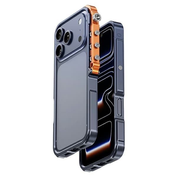 Mobilskal till iPhone 17 Pro Max Bumper Aluminum Metal Frame - Blå Blå