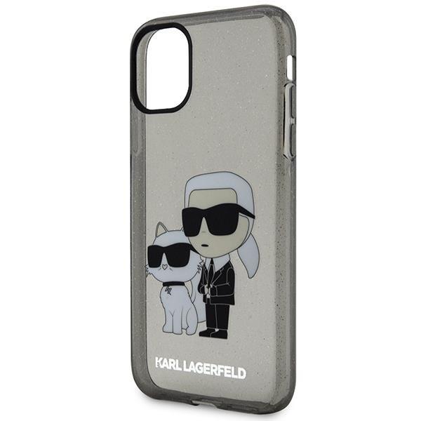 Karl Lagerfeld iPhone 11 / XR Skal Gliter Karl&Choupette - Svart