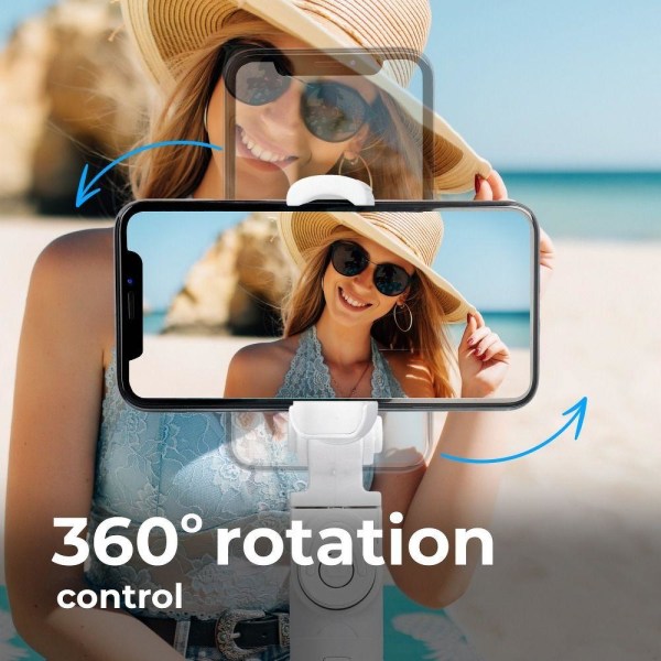 Combo Bluetooth Selfie Stick med stativ og fjernbetjening - Hvid