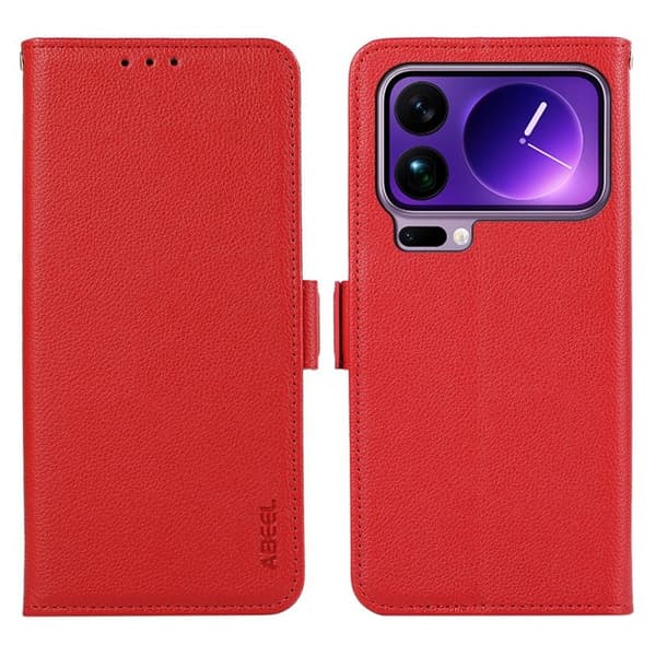 ABEEL Mobilskal till Xiaomi 17 Pro KonstLäder RFID-Skydd Röd