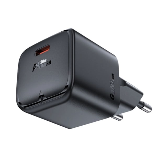 Acefast Väggladdare USB-C 30W GaN A77 Mini - Svart Svart