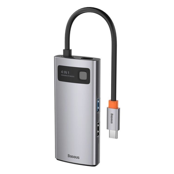 Baseus 4in1 Multifunktionell HUB USB-C 100 W - Grå