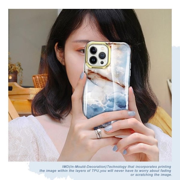 iPhone 14 Pro -kuori 360 Marble - Ruskea Brun