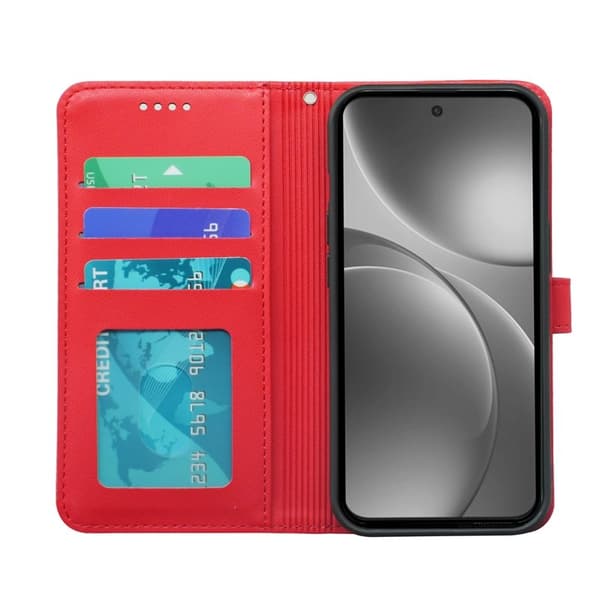 Oppo Find X9 Pro 5G Plånboksfodral Kortfack Konstläder - Röd