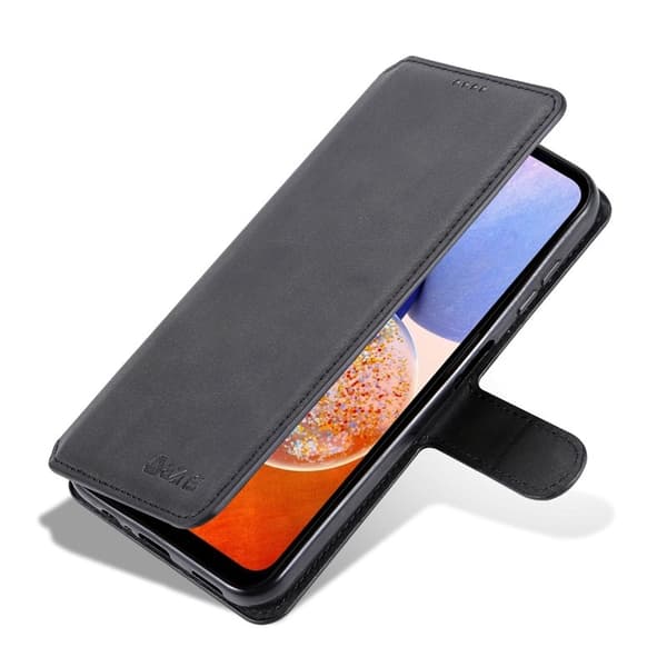 AZNS Samsung Galaxy A14 5G Plånboksfodral Konstläder - Svart
